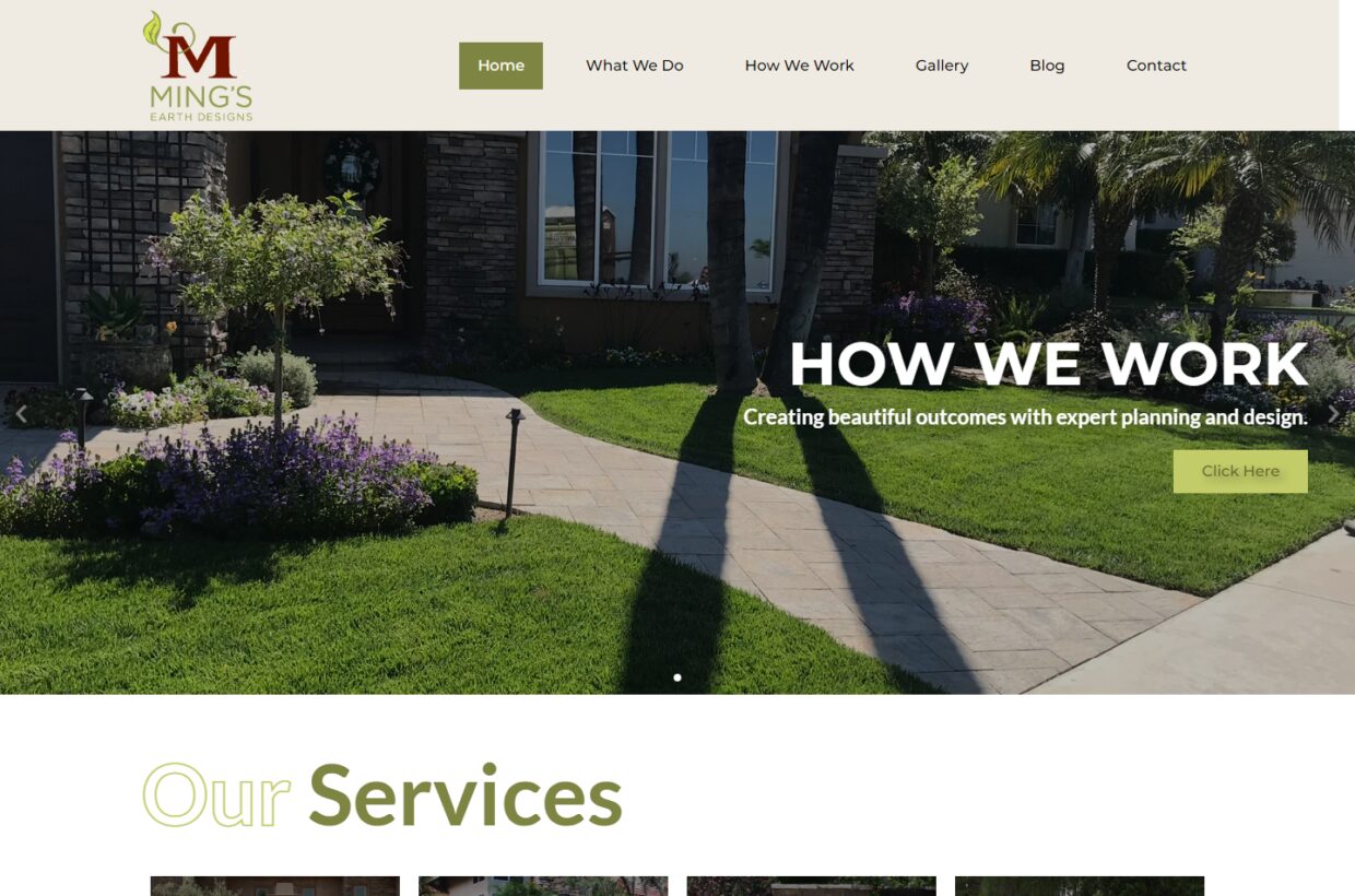 Ming’s Earth Designs landscape business website